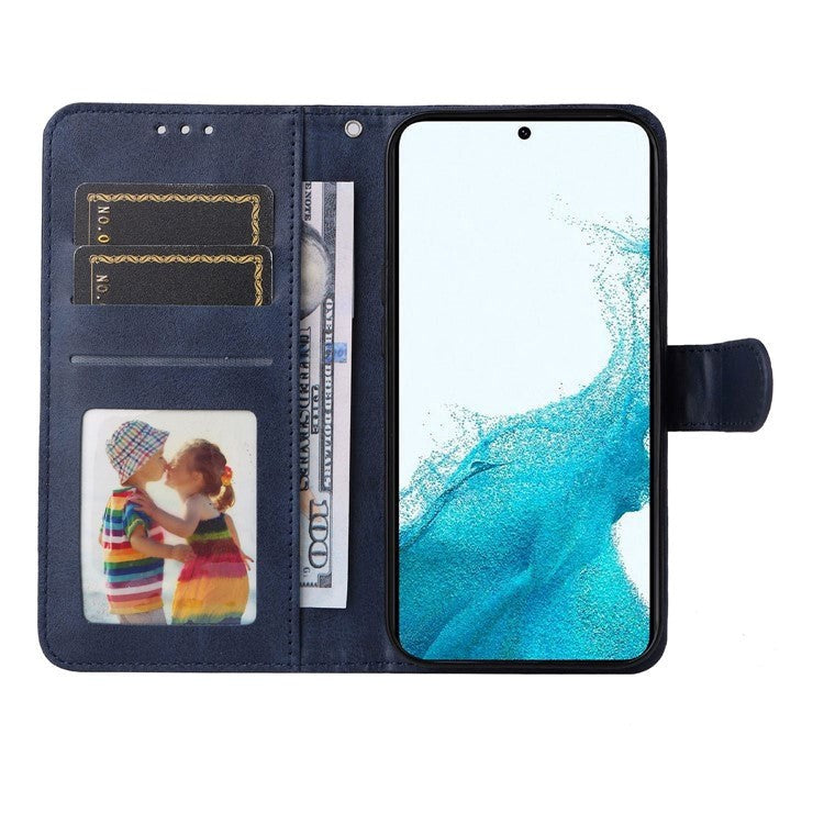 Samsung Galaxy S23 Leather Flip Case w. Wallet - Blue