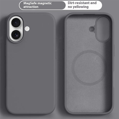 iPhone 16 2-in-1 Silicone & Hard Plastic Case - MagSafe Compatible - Dark Grey
