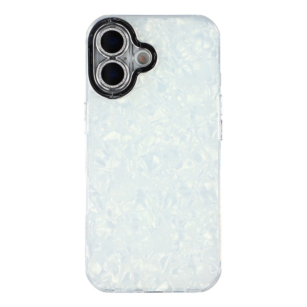 EIDERWOOD iPhone 17 Hybrid Plastic Case with Built-in Camera Lens Protection - Pearlescent Pattern / White