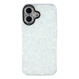 EIDERWOOD iPhone 17 Hybrid Plastic Case with Built-in Camera Lens Protection - Pearlescent Pattern / White