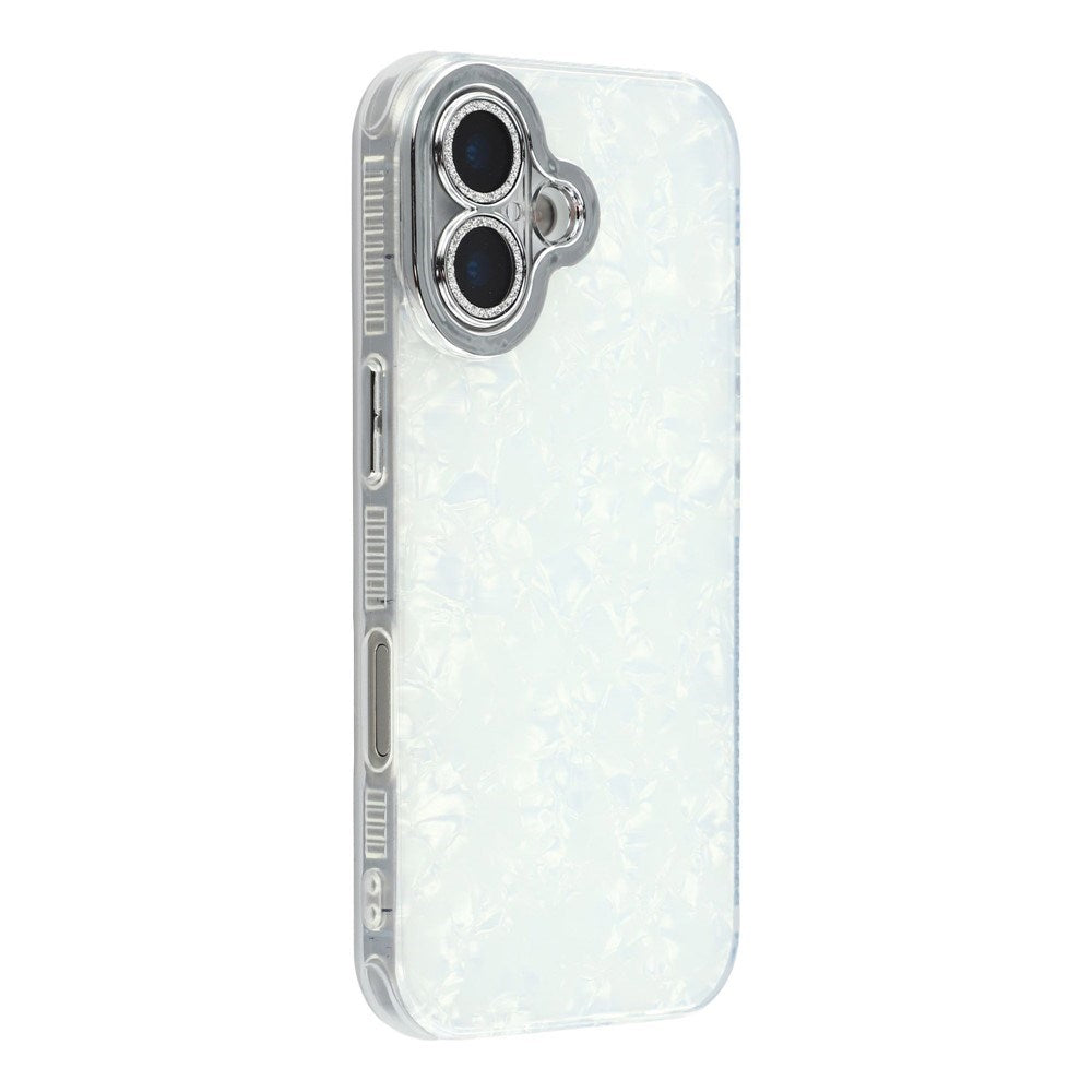 EIDERWOOD iPhone 17 Hybrid Plastic Case with Built-in Camera Lens Protection - Pearlescent Pattern / White