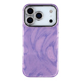 EIDERWOOD iPhone 17 Pro Hybrid Plastic Case with Built-in Camera Lens Protection - Brush Stroke Pattern / Purple