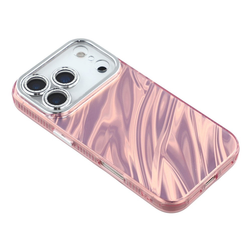 EIDERWOOD iPhone 17 Pro Max Hybrid Plastic Case with Built-in Camera Lens Protection - Wavy Pattern / Pink