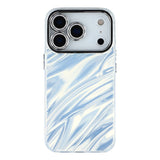 EIDERWOOD iPhone 17 Pro Max Hybrid Plastic Case with Built-in Camera Lens Protection - Wavy Pattern / Silver