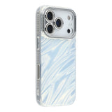 EIDERWOOD iPhone 17 Pro Max Hybrid Plastic Case with Built-in Camera Lens Protection - Wavy Pattern / Silver