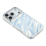 EIDERWOOD iPhone 17 Pro Max Hybrid Plastic Case with Built-in Camera Lens Protection - Wavy Pattern / Silver