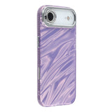 EIDERWOOD iPhone Air Hybrid Plastic Case with Built-in Camera Lens Protection - Wavy Pattern / Purple