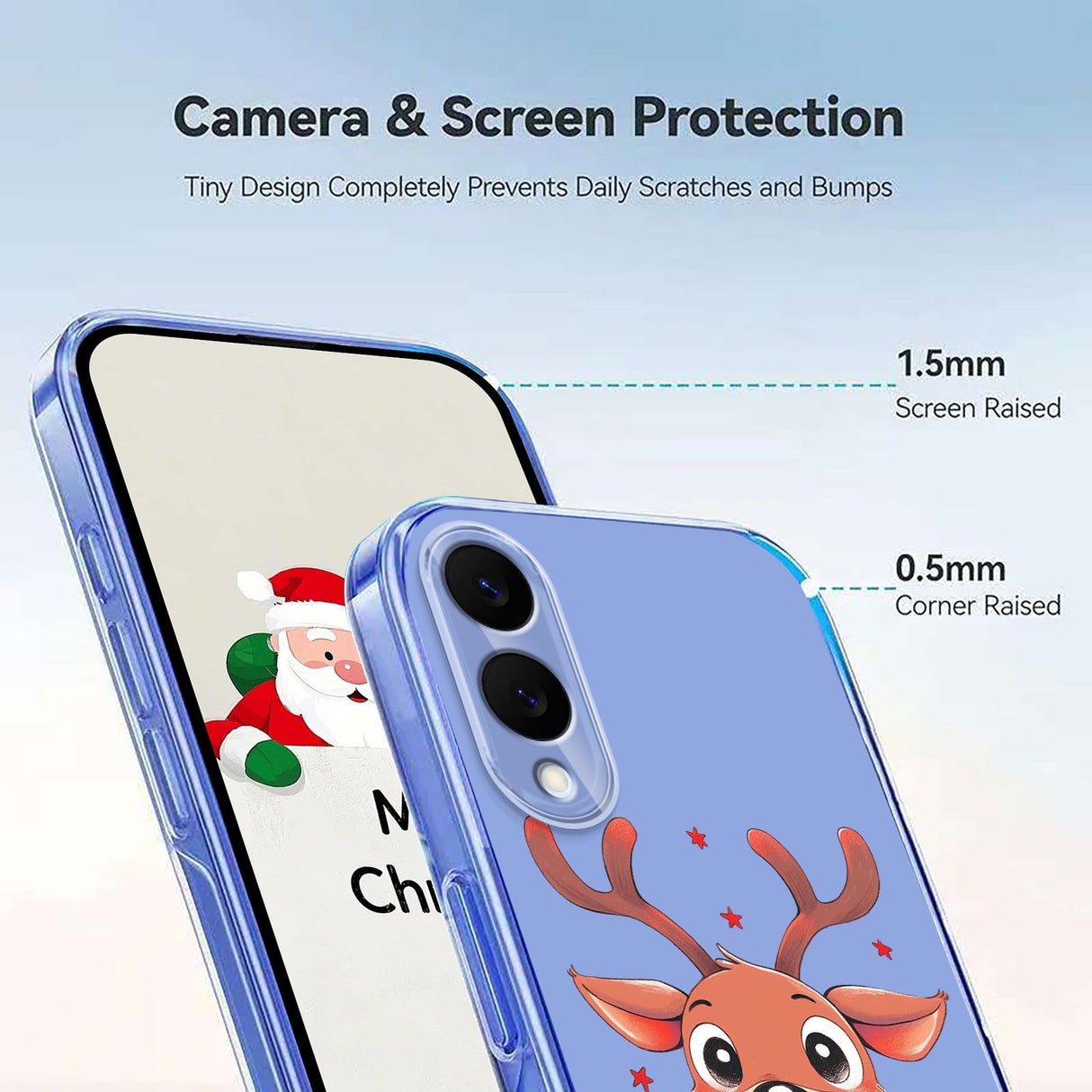EIDERWOOD Samsung Galaxy S25 Edge Flexible Plastic Christmas Case with Motif - Transparent / Reindeer