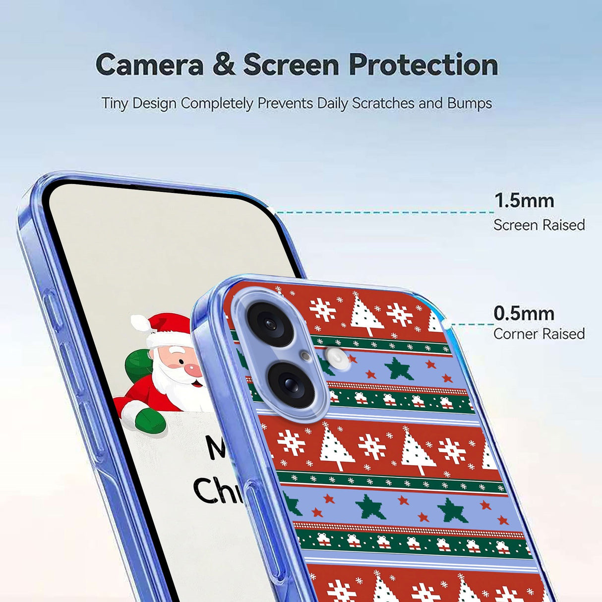 EIDERWOOD iPhone 16 Flexible Plastic Christmas Case with Motif - Transparent / Pattern