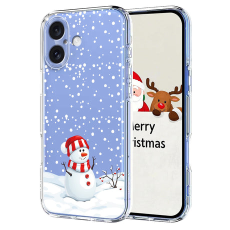 EIDERWOOD iPhone 16 Flexible Plastic Christmas Case with Motif - Transparent / Snowman