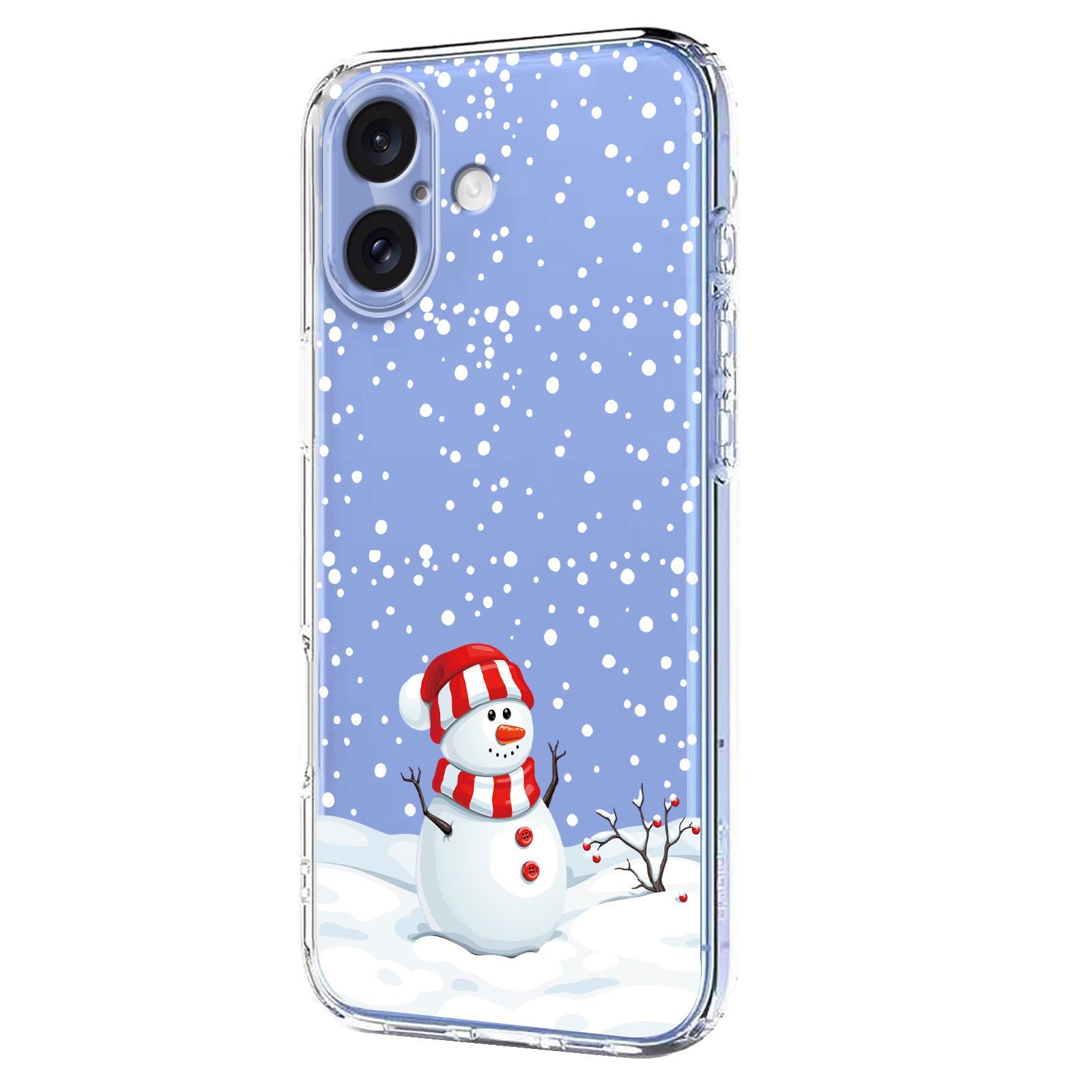 EIDERWOOD iPhone 16 Flexible Plastic Christmas Case with Motif - Transparent / Snowman