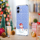 EIDERWOOD iPhone 16 Flexible Plastic Christmas Case with Motif - Transparent / Snowman
