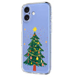 EIDERWOOD iPhone 16 Flexible Plastic Christmas Case with Motif - Transparent / Christmas Tree