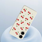 Samsung Galaxy A07 EIDERWOOD Flexible Plastic Case with Cherry Print - White