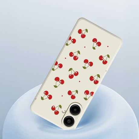 Samsung Galaxy A07 EIDERWOOD Flexible Plastic Case with Cherry Print - White