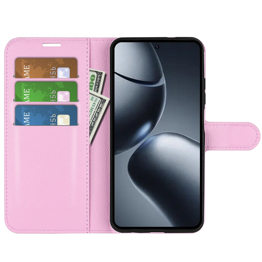 Xiaomi 15T Pro EIDERWOOD Faux Leather Flip Case with Cardholder & Stand Function - Pink