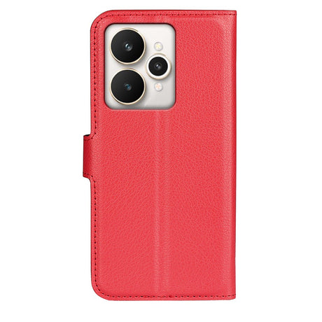 Realme 15 EIDERWOOD Faux Leather Flip Case with Cardholder & Stand Function - Red