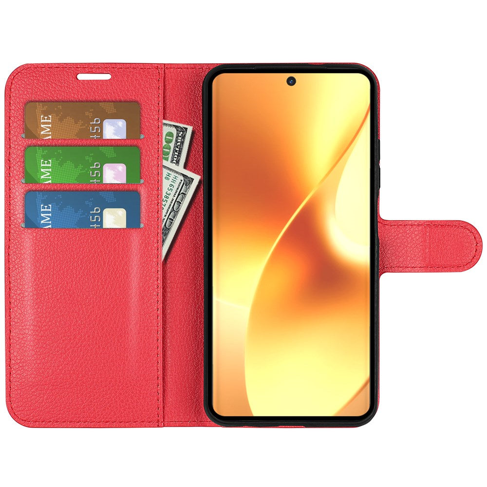 Realme 15 EIDERWOOD Faux Leather Flip Case with Cardholder & Stand Function - Red