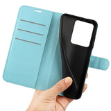 Realme 15 EIDERWOOD Faux Leather Flip Case with Cardholder & Stand Function - Light Blue