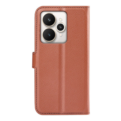 Realme 15 EIDERWOOD Faux Leather Flip Case with Cardholder & Stand Function - Brown