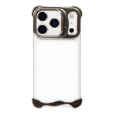 iPhone 17 Pro Two-Piece Metal Bumper Case with Stand & Lens Protector - Titanium