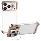 iPhone 17 Pro Two-Piece Metal Bumper Case with Stand & Lens Protector - Gold