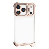 iPhone 17 Pro Two-Piece Metal Bumper Case with Stand & Lens Protector - Gold