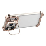 iPhone 17 Pro Two-Piece Metal Bumper Case with Stand & Lens Protector - Gold
