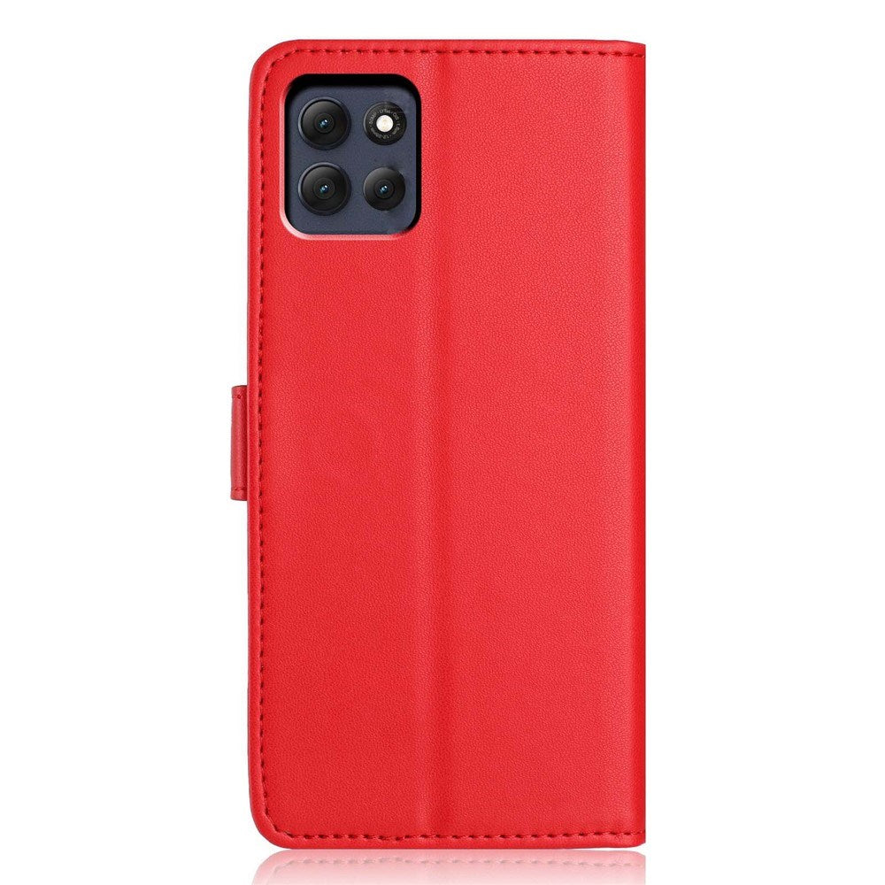 Motorola Moto G86 Power EIDERWOOD Faux Leather Case with Strap & Card Holder - Red