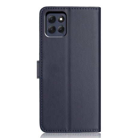 Motorola Moto G86 Power EIDERWOOD Faux Leather Case with Strap & Card Holder - Blue