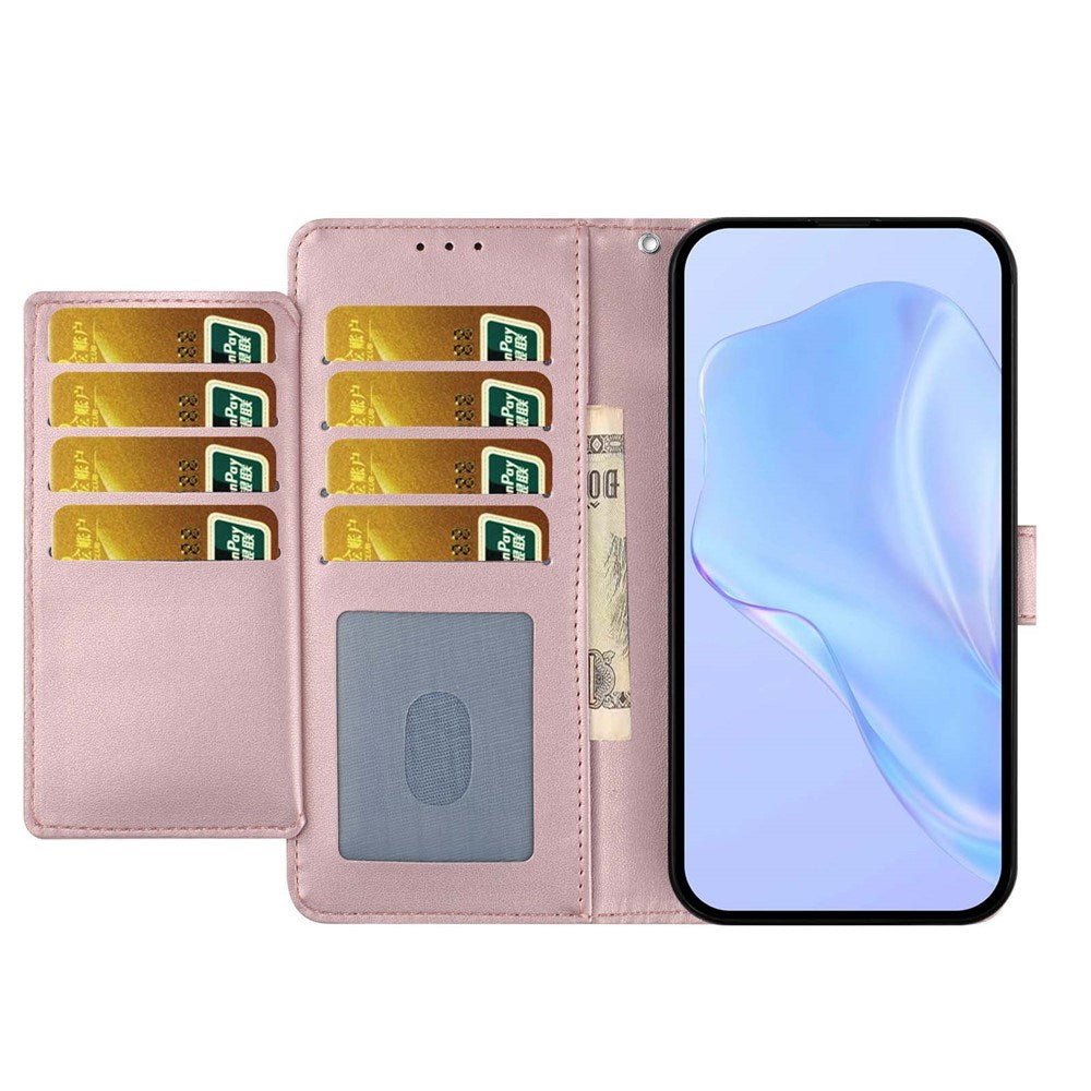 Motorola Moto G86 Power EIDERWOOD Faux Leather Case with Strap & Card Holder - Rose Gold