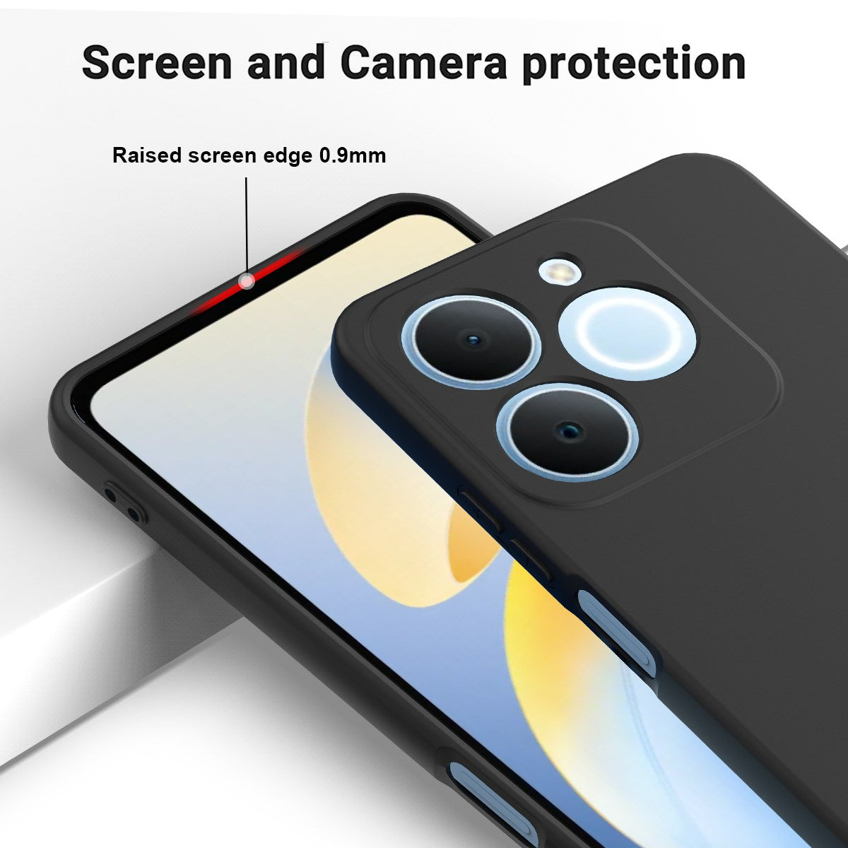 Realme Note 70T EIDERWOOD Lined Silicone Case with Strap - Black