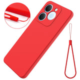 Realme Note 70T EIDERWOOD Lined Silicone Case with Strap - Red