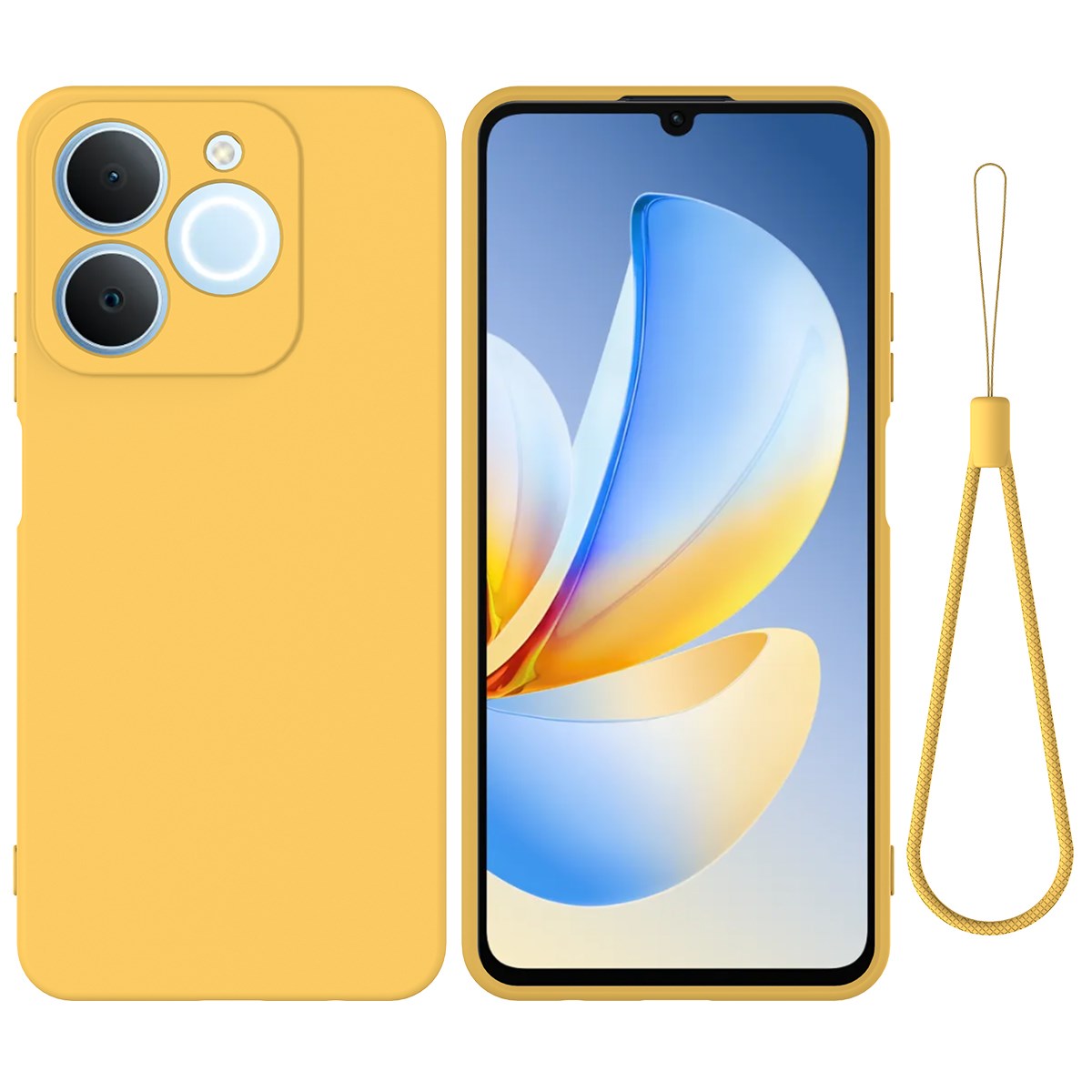 Realme Note 70T EIDERWOOD Lined Silicone Case with Strap - Yellow