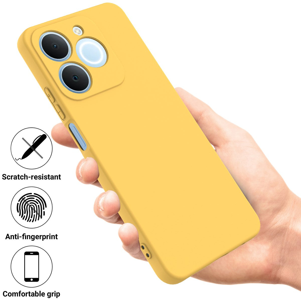 Realme Note 70T EIDERWOOD Lined Silicone Case with Strap - Yellow