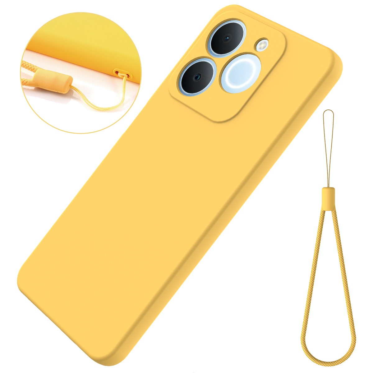Realme Note 70T EIDERWOOD Lined Silicone Case with Strap - Yellow