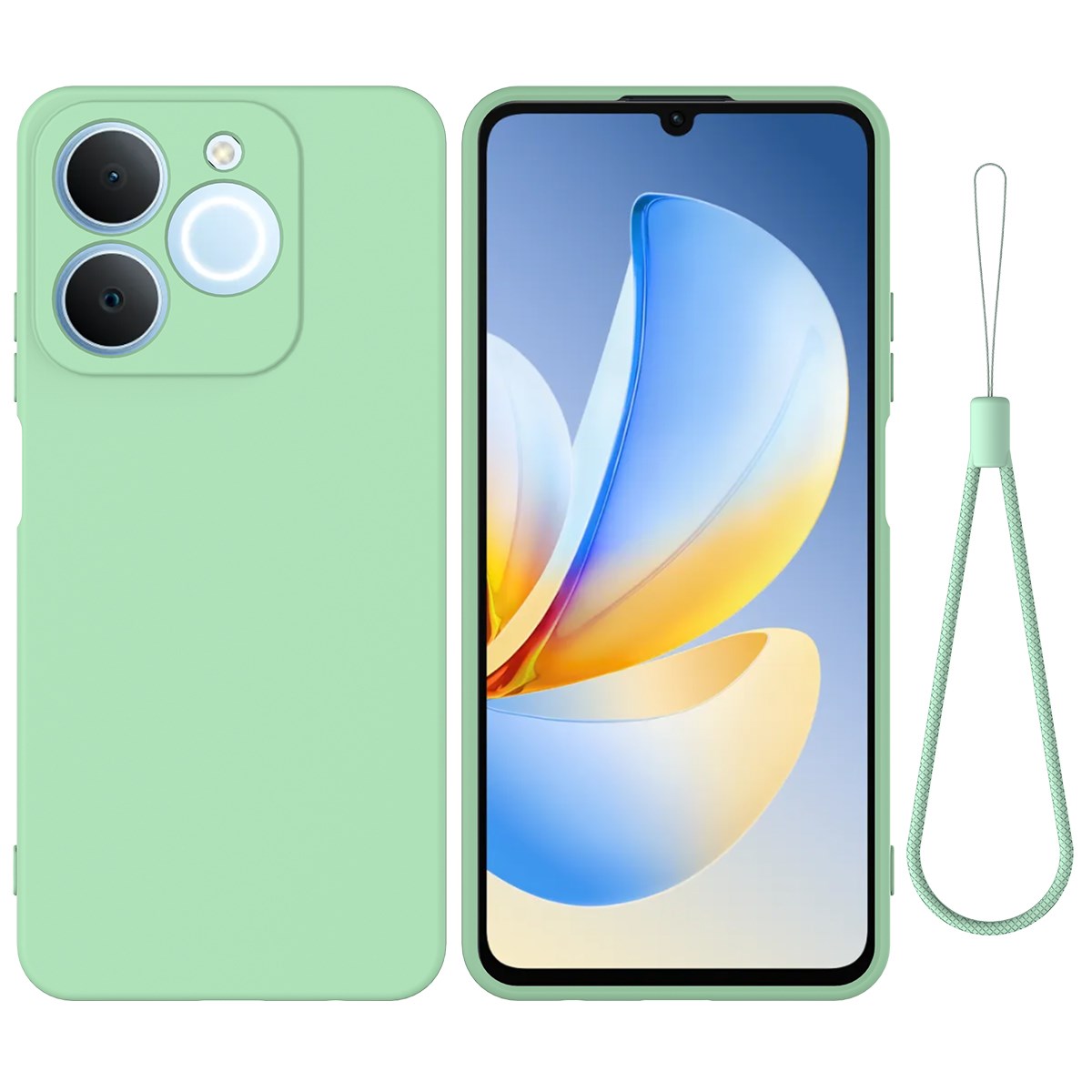 Realme Note 70T EIDERWOOD Lined Silicone Case with Strap - Green
