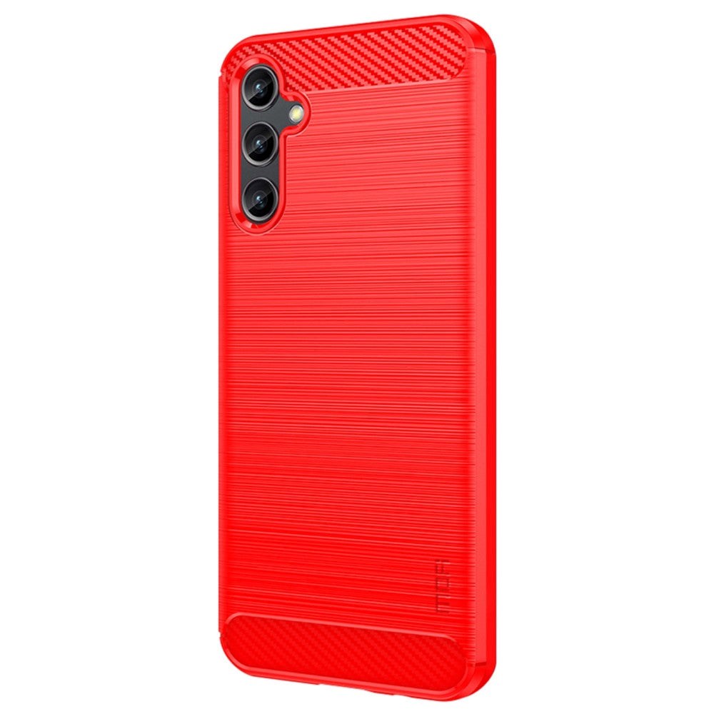 Samsung Galaxy A14 (5G) Mofi Brushed Carbon Fiber Flexible Plastic Case - Red