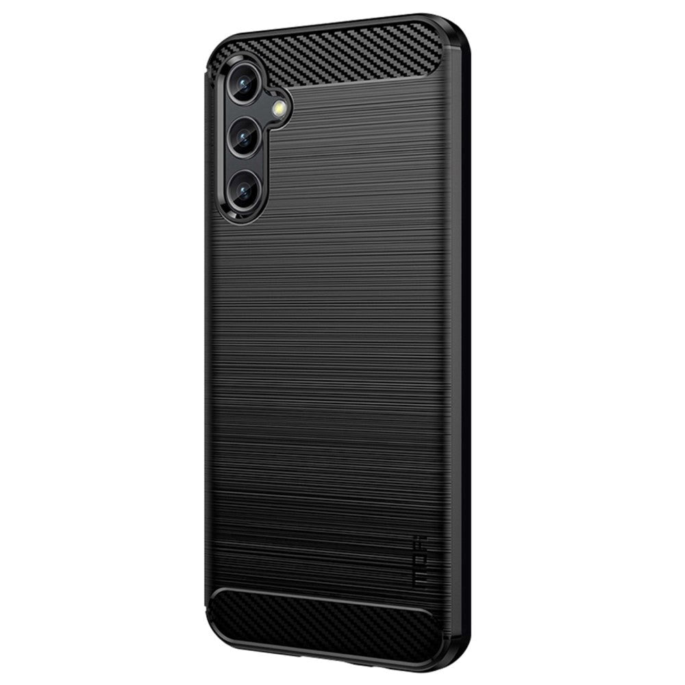 Samsung Galaxy A14 (5G) Mofi Brushed Carbon Fiber Flexible Plastic Case - Black