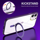 iPhone 11 Flexible Plastic Case with Magnetic Kickstand Ring - MagSafe Compatible - Transparent