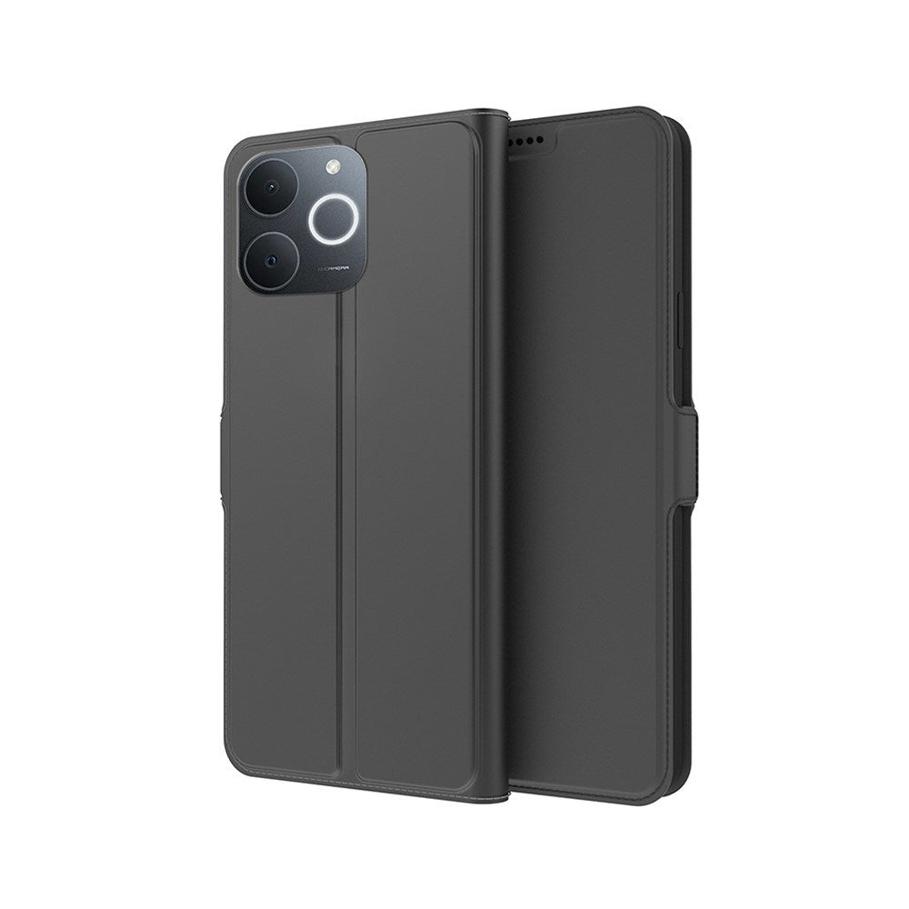Realme Note 70T EIDERWOOD Faux Leather Flip Case with Card Holder & Stand Function - Black