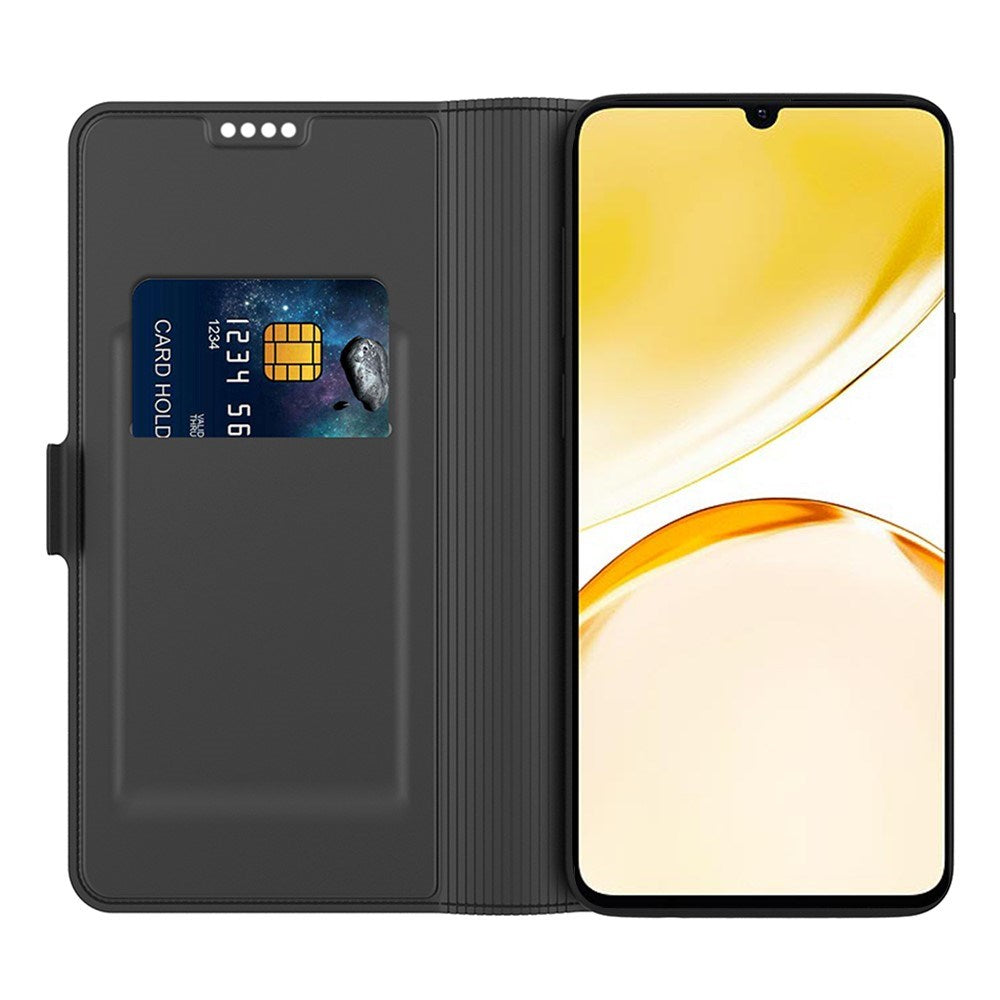 Realme Note 70T EIDERWOOD Faux Leather Flip Case with Card Holder & Stand Function - Black