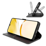 Realme Note 70T EIDERWOOD Faux Leather Flip Case with Card Holder & Stand Function - Black
