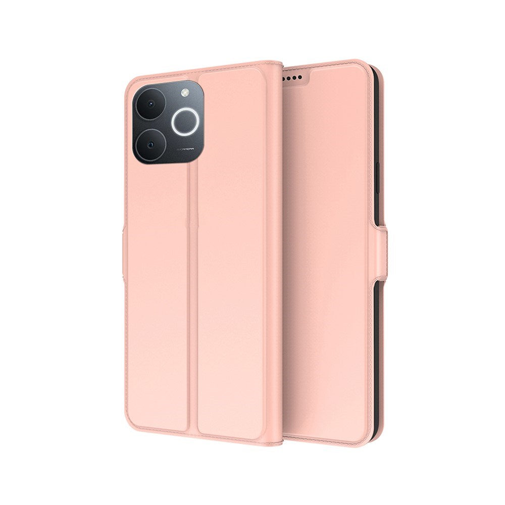Realme Note 70T EIDERWOOD Faux Leather Flip Case with Card Holder & Stand Function - Pink