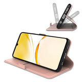 Realme Note 70T EIDERWOOD Faux Leather Flip Case with Card Holder & Stand Function - Pink