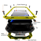 iPhone 18 Pro / 17 Pro R-JUST Hybrid Rugged Case with Built-In Screen Protector & Kickstand - Yellow