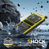 iPhone 18 Pro / 17 Pro R-JUST Hybrid Rugged Case with Built-In Screen Protector & Kickstand - Yellow