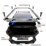 iPhone 18 Pro / 17 Pro R-JUST Hybrid Rugged Case with Built-In Screen Protector & Kickstand - Silver