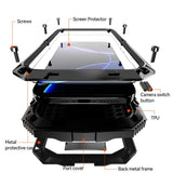 iPhone 18 Pro Max / 17 Pro Max R-JUST Hybrid Rugged Case with Built-In Screen Protector & Kickstand - Black
