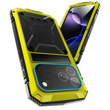 iPhone 18 Pro Max / 17 Pro Max R-JUST Hybrid Rugged Case with Built-In Screen Protector & Kickstand - Yellow